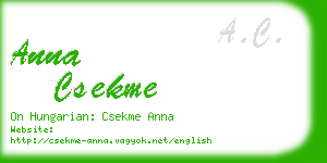 anna csekme business card